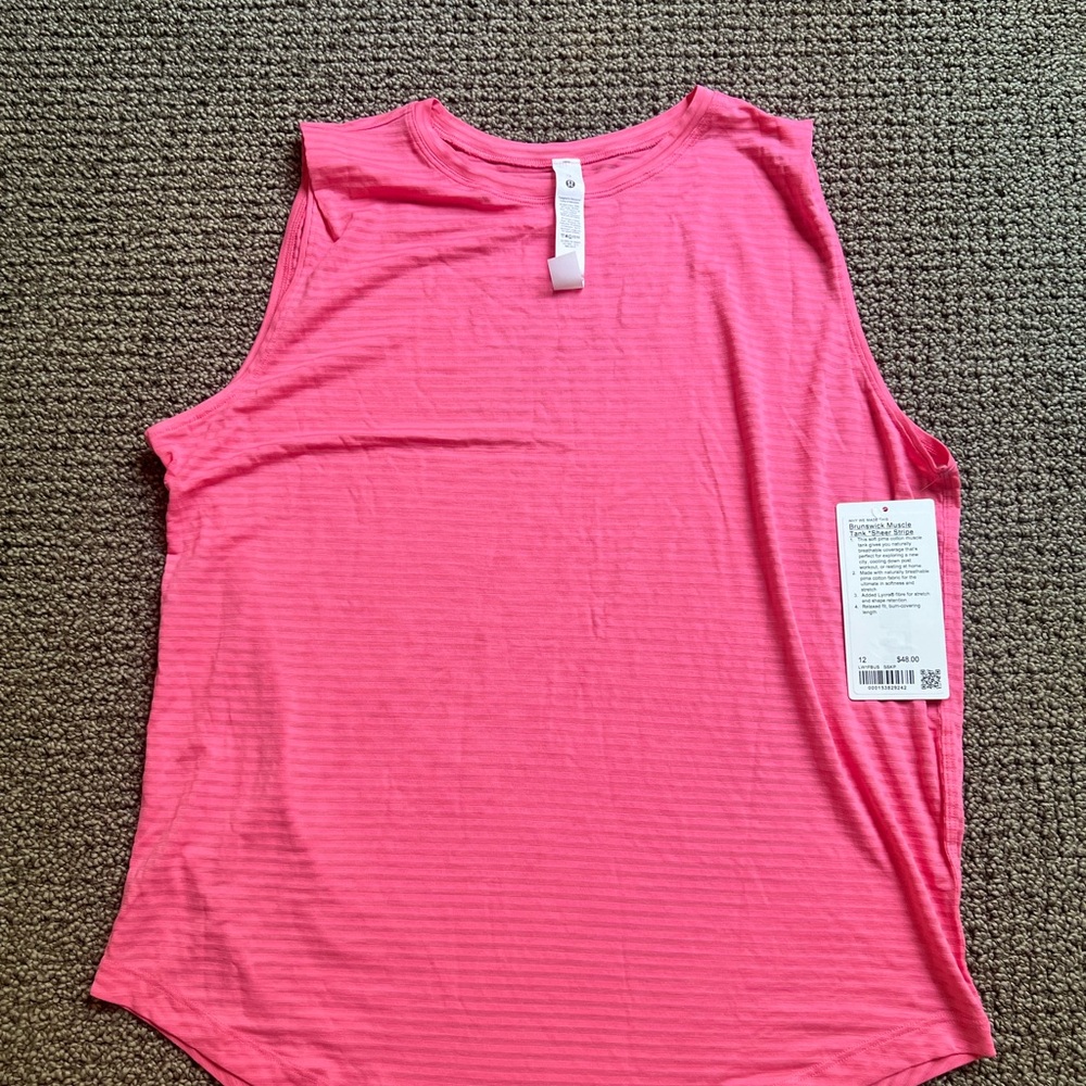 Lululemon Brunswick Muscle Tank SAKP Pink Women's Top Sz 12